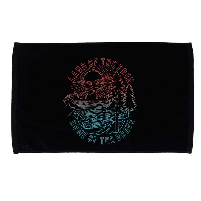 Americana Land Of The Free Home Of The Brave Scenic Gift Microfiber Hand Towel