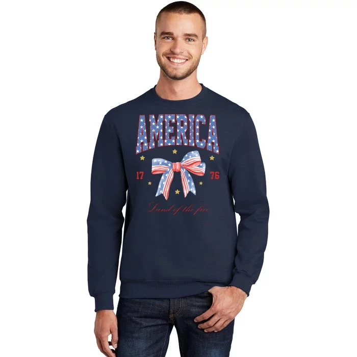 America Land Of The Free Bow Tall Sweatshirt