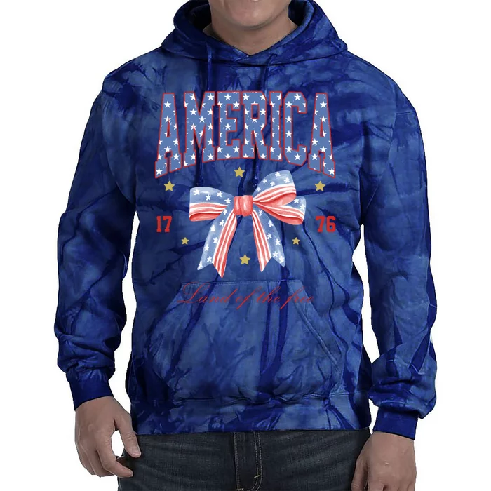 America Land Of The Free Bow Tie Dye Hoodie