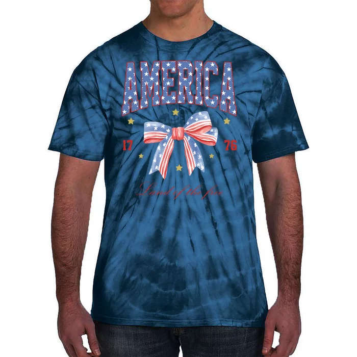 America Land Of The Free Bow Tie-Dye T-Shirt