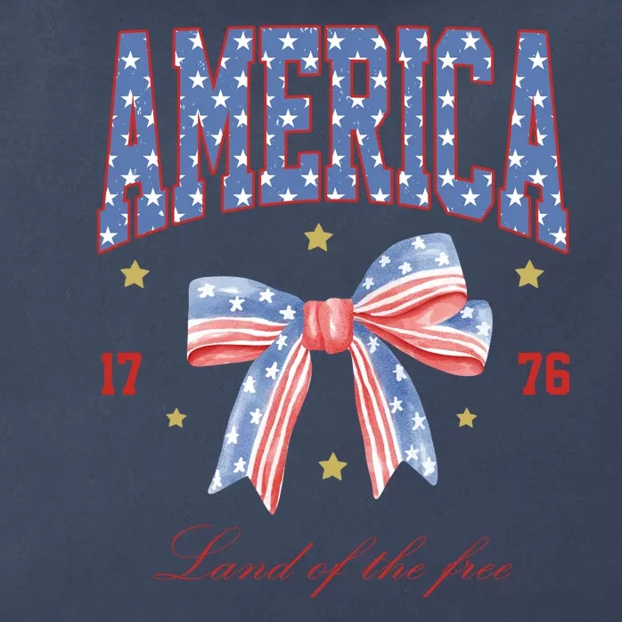 America Land Of The Free Bow Zip Tote Bag