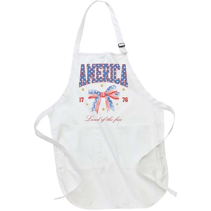 America Land Of The Free Bow Full-Length Apron With Pocket