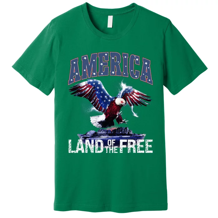 America Land Of The Free 4th Of July Independence Day Eagle Premium T-Shirt