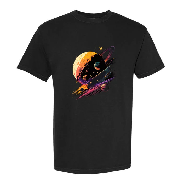 A Lot Of Big And Small Colorful Planets Garment-Dyed Heavyweight T-Shirt