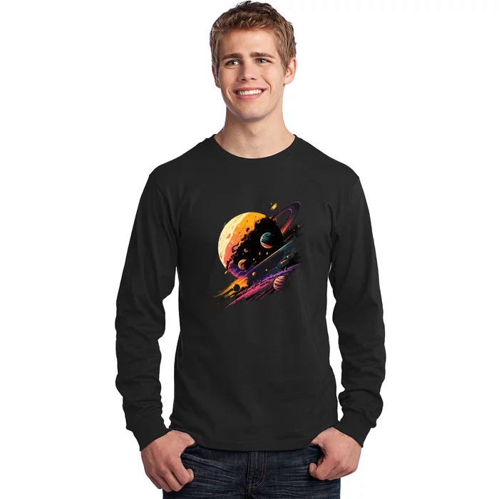 A Lot Of Big And Small Colorful Planets Long Sleeve Shirt