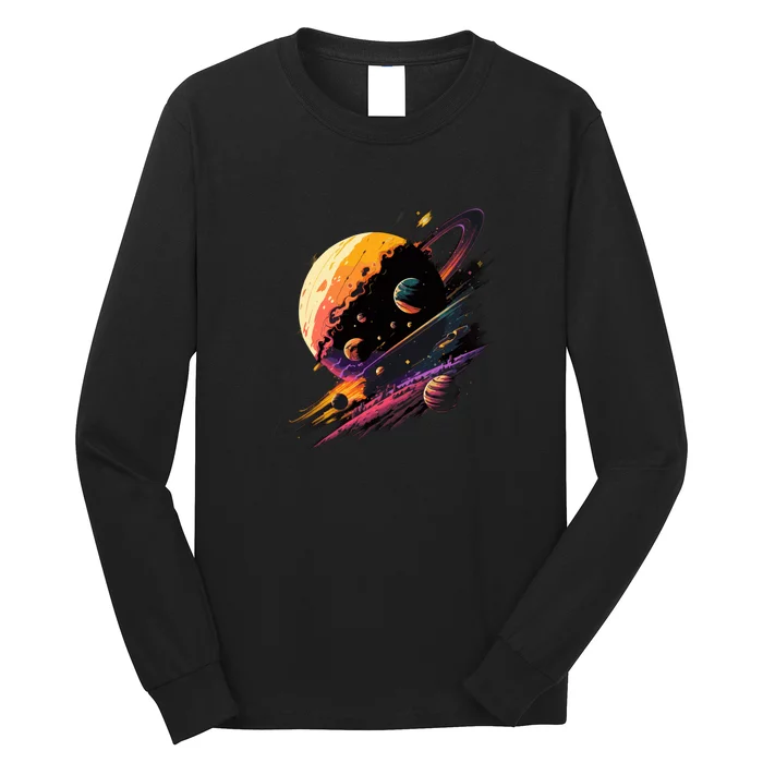 A Lot Of Big And Small Colorful Planets Long Sleeve Shirt