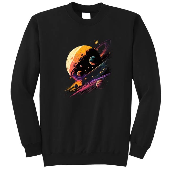 A Lot Of Big And Small Colorful Planets Sweatshirt