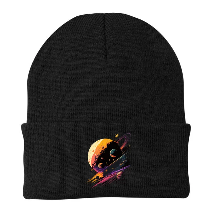 A Lot Of Big And Small Colorful Planets Knit Cap Winter Beanie