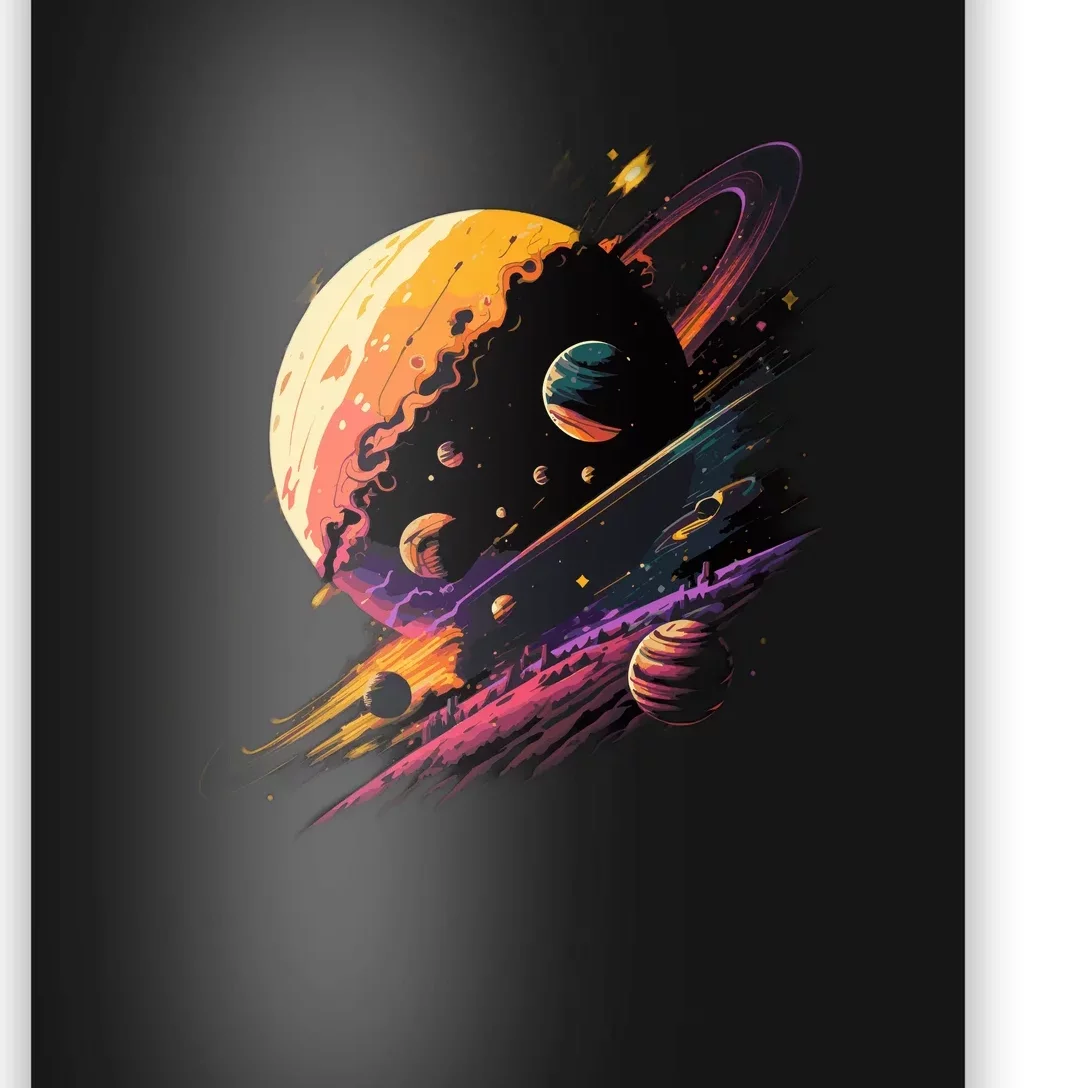 A Lot Of Big And Small Colorful Planets Poster