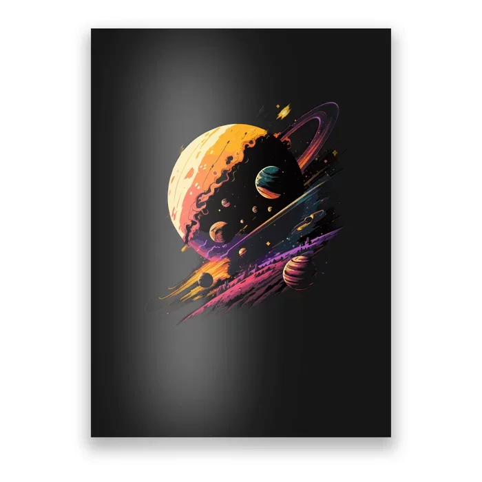 A Lot Of Big And Small Colorful Planets Poster