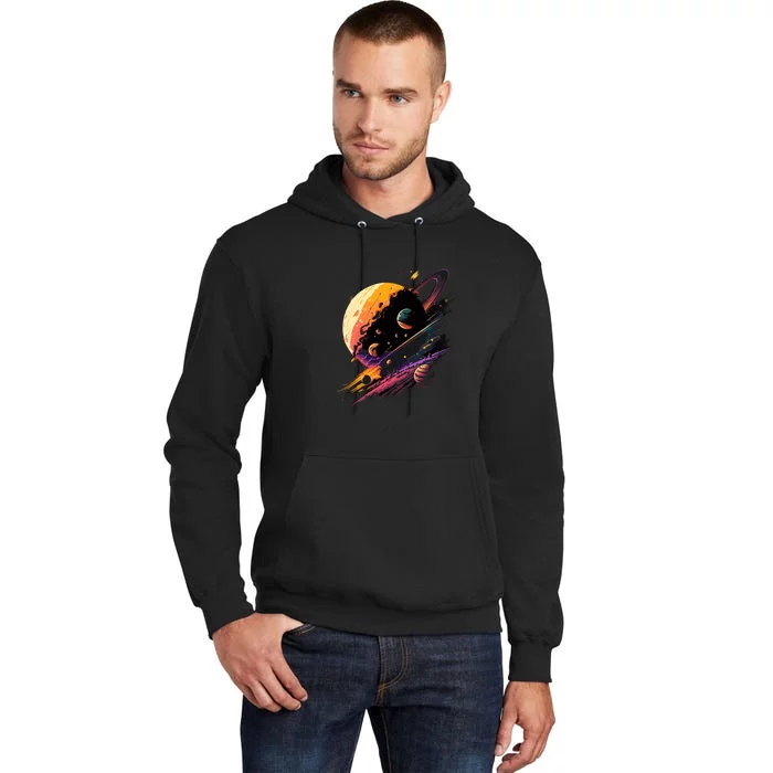 A Lot Of Big And Small Colorful Planets Tall Hoodie