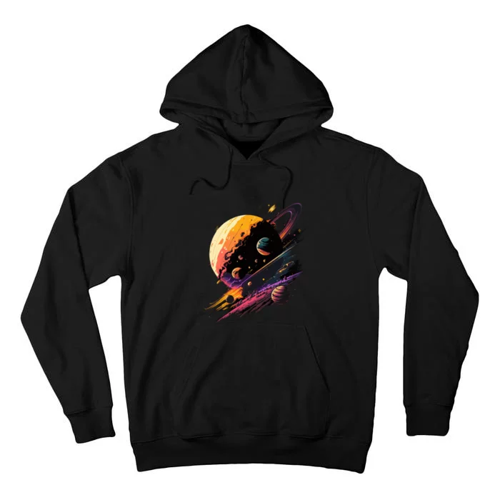 A Lot Of Big And Small Colorful Planets Tall Hoodie