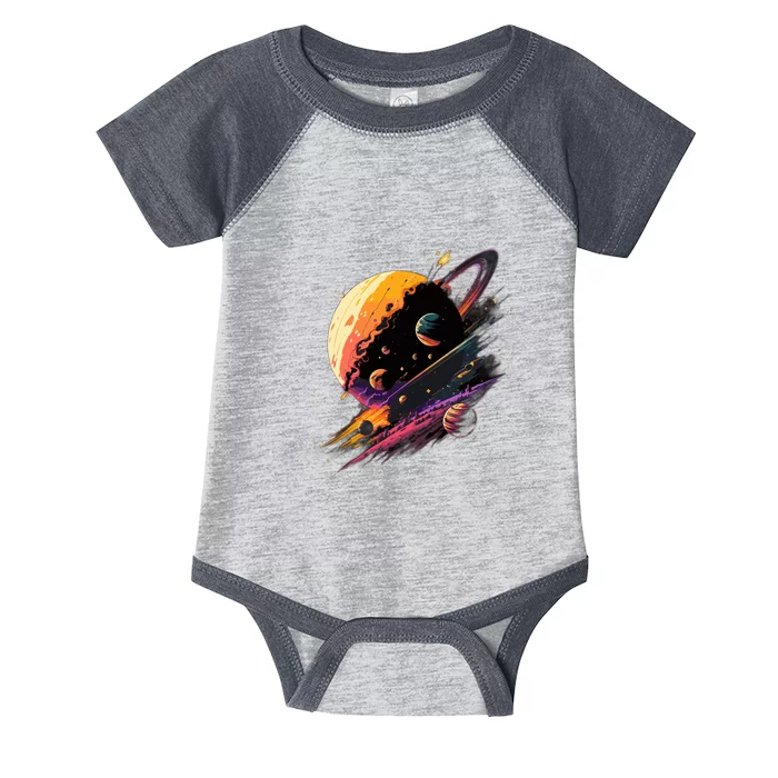 A Lot Of Big And Small Colorful Planets Infant Baby Jersey Bodysuit