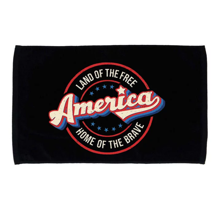 America Land Of The Free Home Of The Brave Retro Microfiber Hand Towel