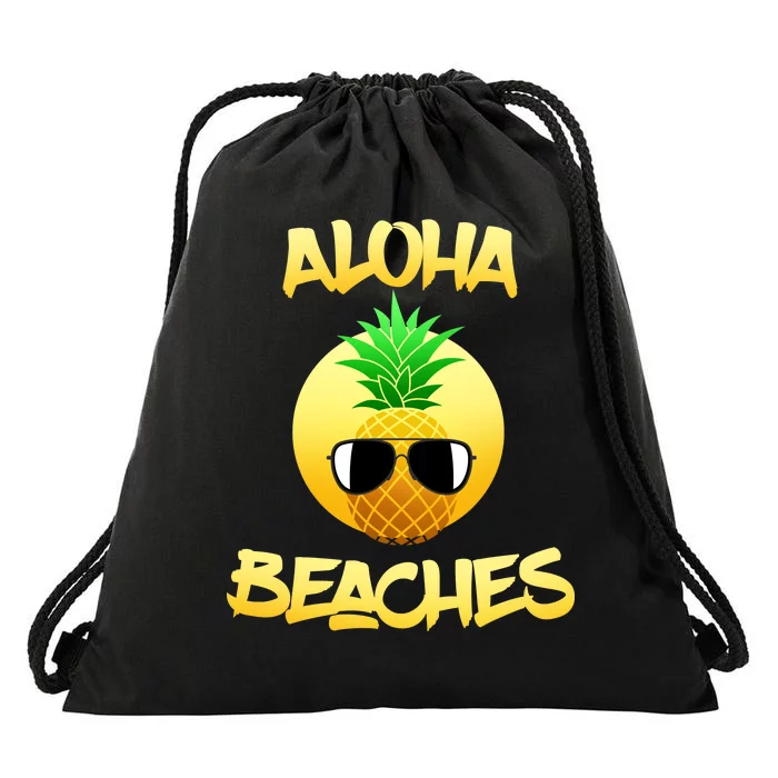 Aloha Beaches Drawstring Bag