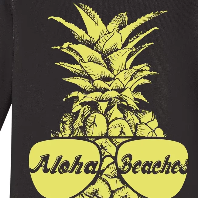 Aloha Beaches Pineapple Baby Long Sleeve Bodysuit