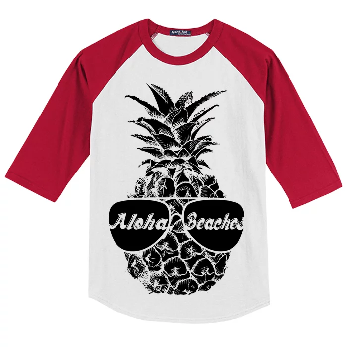 Aloha Beaches Pineapple Kids Colorblock Raglan Jersey