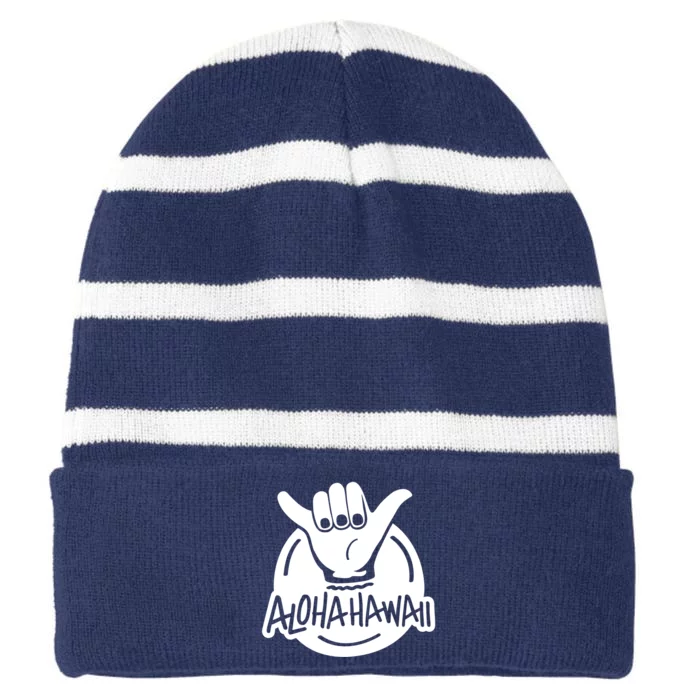 Aloha Hawaii Hand Striped Beanie with Solid Band