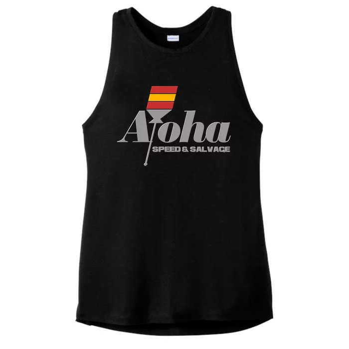 Aloha Speed And Salvage Logo Ladies Tri-Blend Wicking Tank