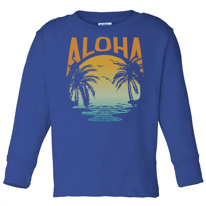 Aloha Summer Beach Toddler Long Sleeve Shirt