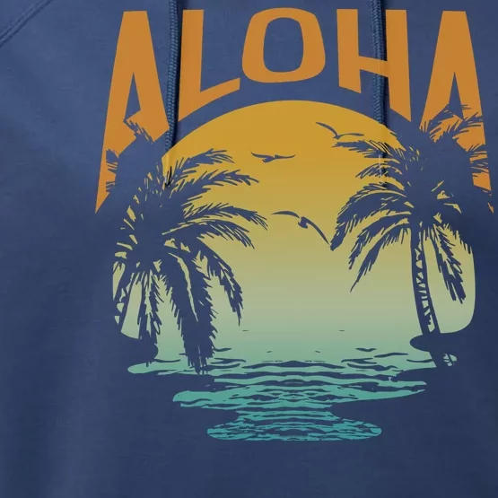 Aloha Summer Beach Performance Fleece Hoodie