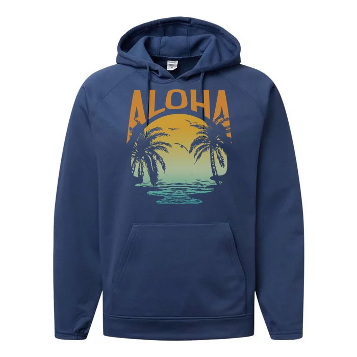 Aloha Summer Beach Performance Fleece Hoodie