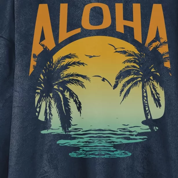 Aloha Summer Beach Hooded Wearable Blanket