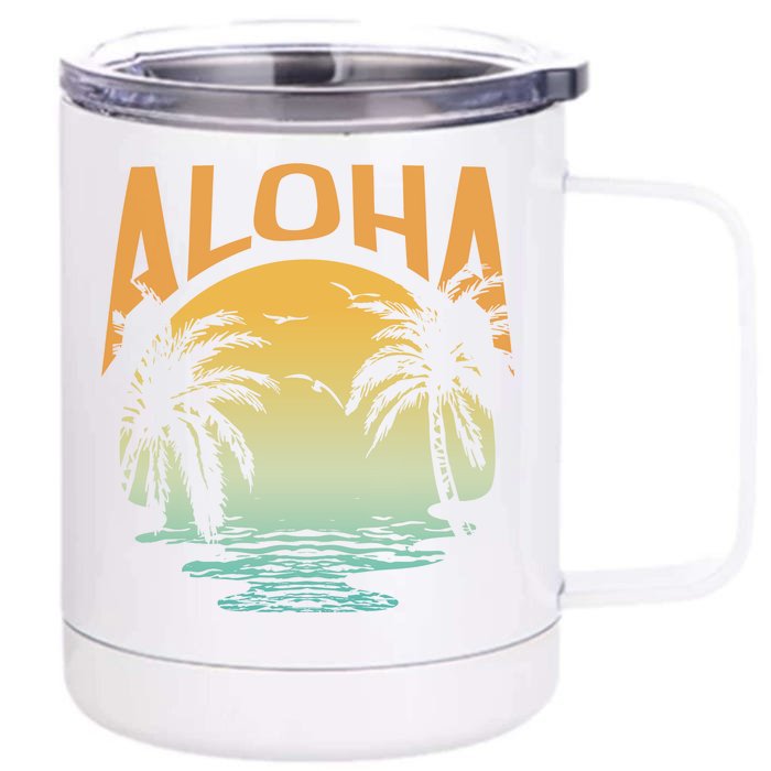 Aloha Summer Beach Front & Back 12oz Stainless Steel Tumbler Cup