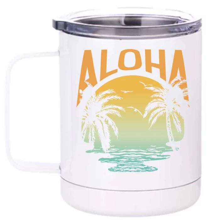 Aloha Summer Beach Front & Back 12oz Stainless Steel Tumbler Cup