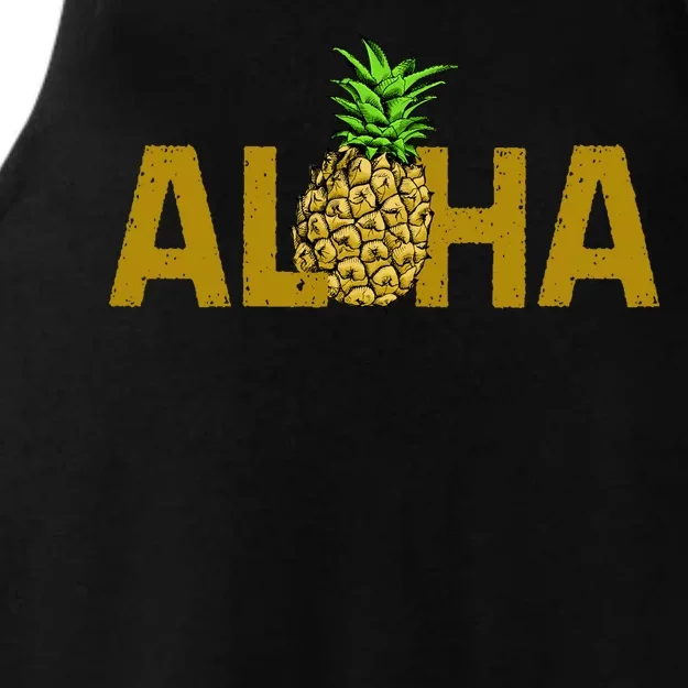 Aloha Summer Pineapple Ladies Tri-Blend Wicking Tank