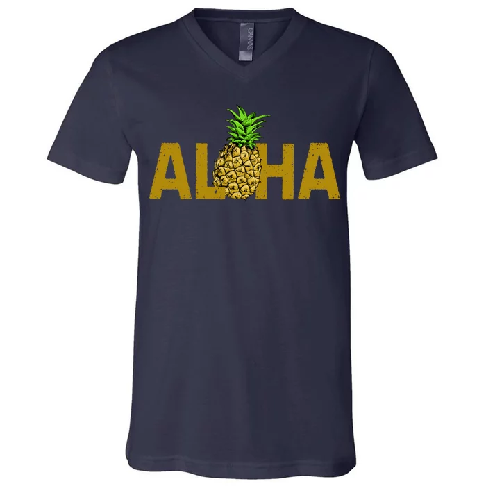 Aloha Summer Pineapple V-Neck T-Shirt