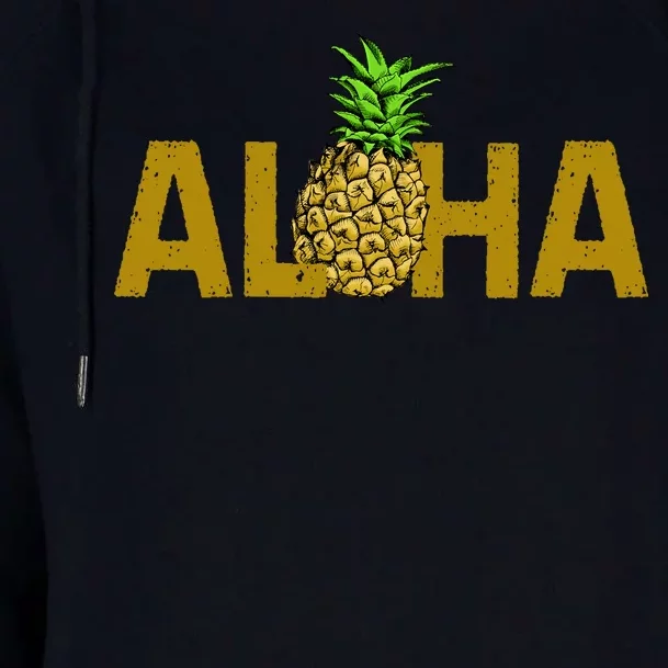 Aloha Summer Pineapple Womens Funnel Neck Pullover Hood