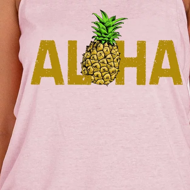 Aloha Summer Pineapple Women's Knotted Racerback Tank