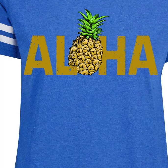 Aloha Summer Pineapple Enza Ladies Jersey Football T-Shirt