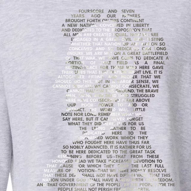 Abraham Lincoln Portrait Gettysburg Address Cropped Pullover Crew