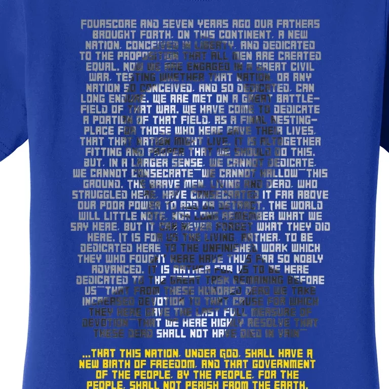 Abraham Lincoln Portrait Gettysburg Address Women's T-Shirt