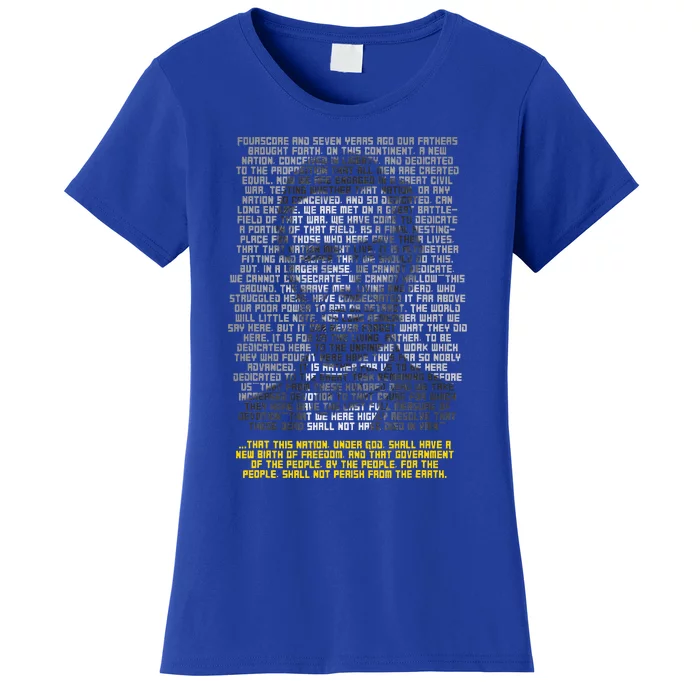 Abraham Lincoln Portrait Gettysburg Address Women's T-Shirt