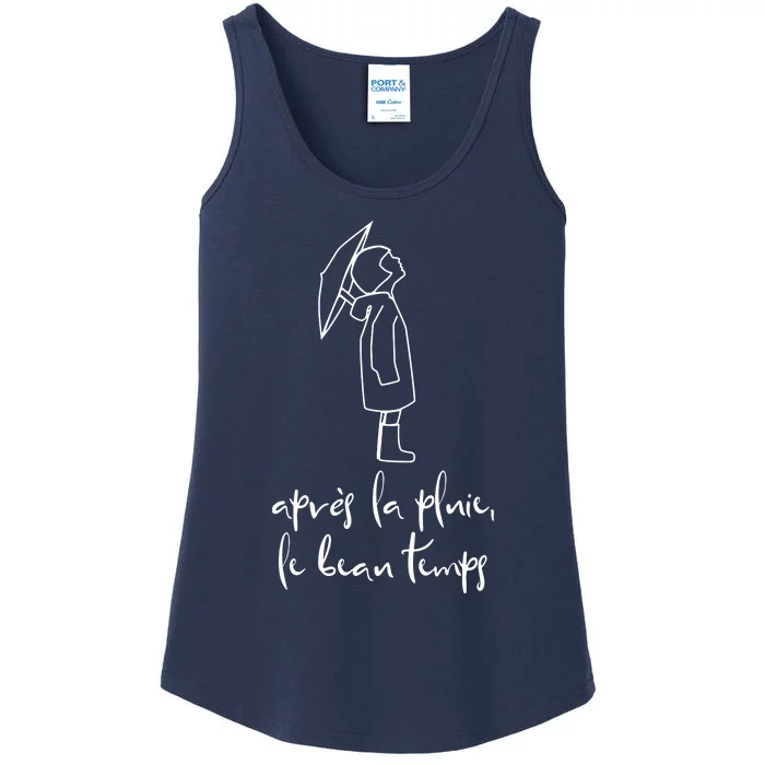 Apres La Pluie French Language Inspirational Saying Ladies Essential Tank