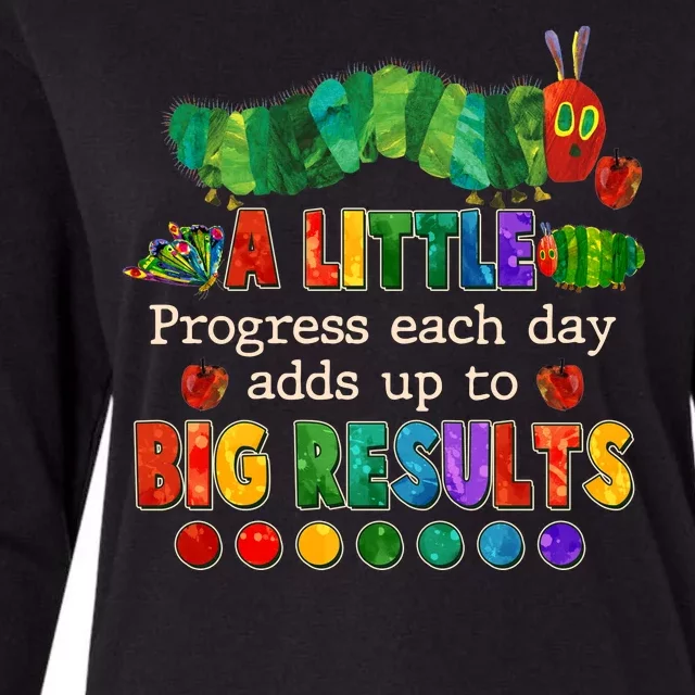 A Little Progress Each Day Adds Up To Big Results Womens Cotton Relaxed Long Sleeve T-Shirt