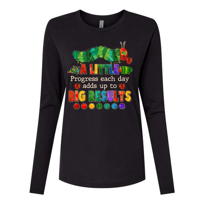 A Little Progress Each Day Adds Up To Big Results Womens Cotton Relaxed Long Sleeve T-Shirt