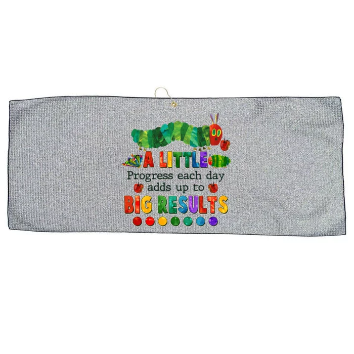 A Little Progress Each Day Adds Up To Big Results Large Microfiber Waffle Golf Towel