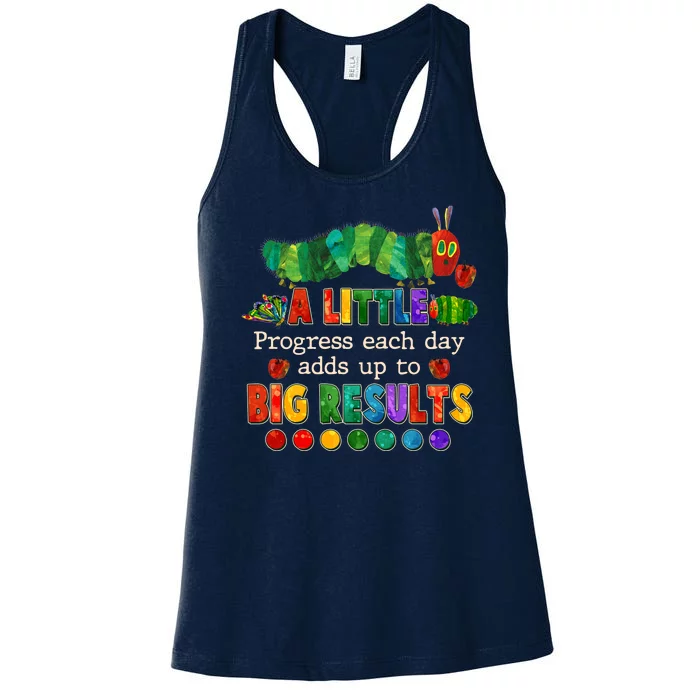 A Little Progress Each Day Adds Up To Big Results Women's Racerback Tank