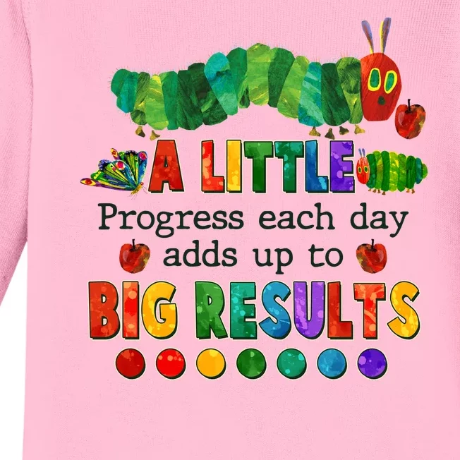 A Little Progress Each Day Adds Up To Big Results Baby Long Sleeve Bodysuit