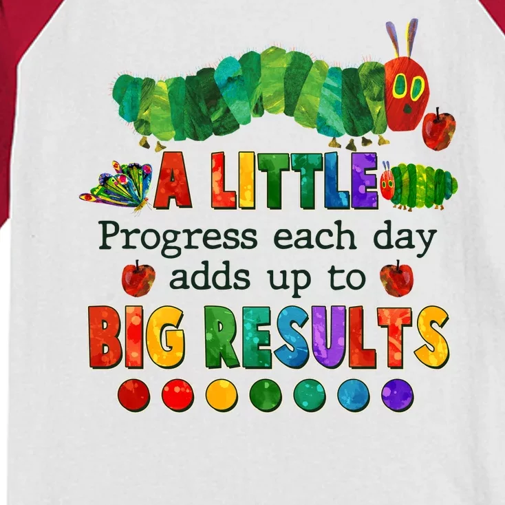 A Little Progress Each Day Adds Up To Big Results Kids Colorblock Raglan Jersey