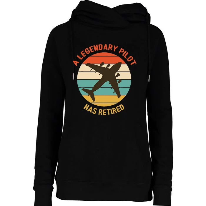 A Legendary Pilot Has Retired Pilot Aircraft Designs Womens Funnel Neck Pullover Hood