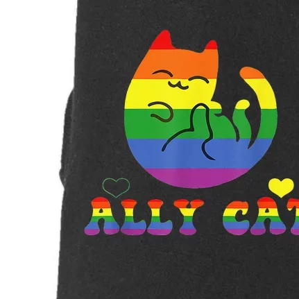 Allycat LGBT Pride Month Cat With Ally Pride Rainbows Fun Doggie 3-End Fleece Hoodie