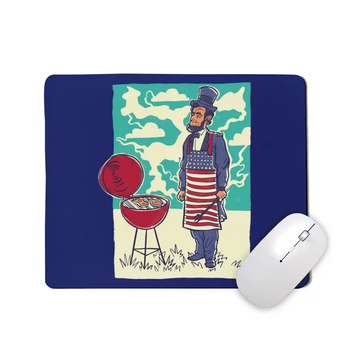 Abe Lincoln Patriotic Barbeque BBQ Mousepad