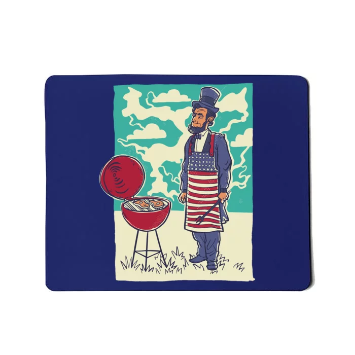 Abe Lincoln Patriotic Barbeque BBQ Mousepad