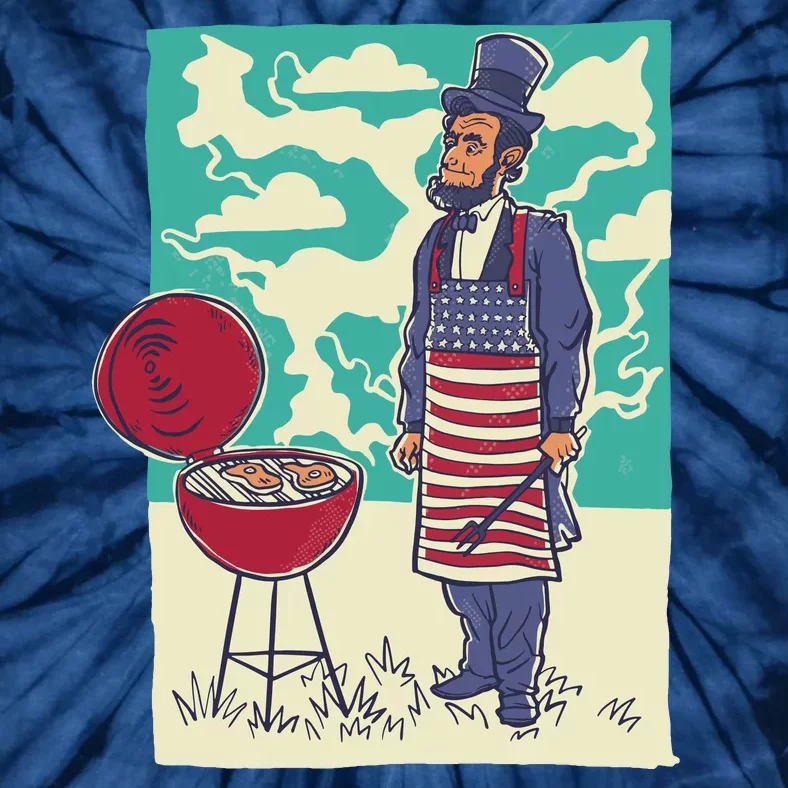 Abe Lincoln Patriotic Barbeque BBQ Tie-Dye T-Shirt