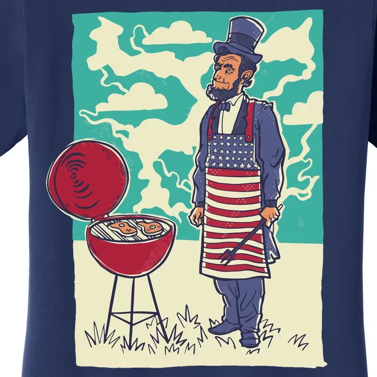 Abe Lincoln Patriotic Barbeque BBQ Women's T-Shirt